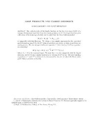 Loop Products and Closed Geodesics