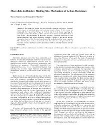 Macrolide Antibiotics: Binding Site, Mechanism of Action, Resistance