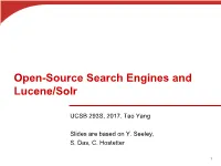 Open-Source Search Engines and Lucene/Solr