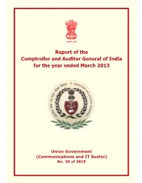 Report of the Comptroller and Auditor General of India