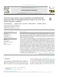 Terrestrial Inputs Govern Spatial Distribution of Polychlorinated Biphenyls (Pcbs) and Hexachlorobenzene (HCB) in an Arctic Fjord System (Isfjorden, Svalbard)*