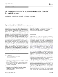 An Archaeometric Study of Hellenistic Glass Vessels: Evidence for Multiple Sources