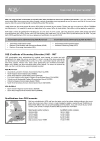 AQA CSE Exam Records