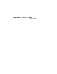 C Language Reference Manual 007–0701–130 St