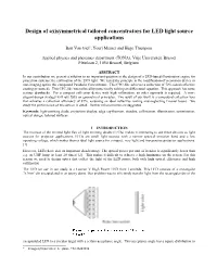 Design of Axisymmetrical Tailored Concentrators for LED Light Source Applications