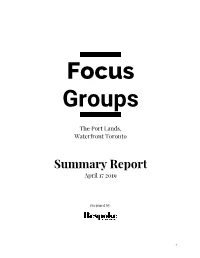 Focus Groups Summary Report 2