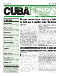 For Cuba False Hopes to Define President’S Second by TRACEY EATON Document Has Been Released Through the Term, Warns Our Own Analyst