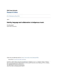 Identity, Language and Collaboration in Indigenous Music