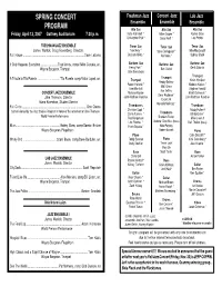 Spring Concert Program