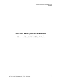 State of the Interreligious Movement Report