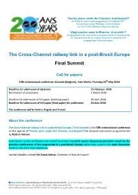 The Cross-Channel Railway Link in a Post-Brexit Europe Final Summit