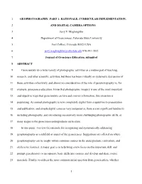 1 Geophotography, Part 1: Rationale, Curricular Implementation