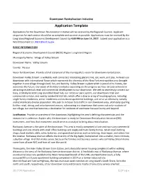 Downtown Revitalization Initiative Application Template
