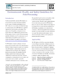 Environmental, Health, and Safety Guidelines for Fish Processing