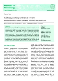 Epilepsy and Dopaminergic System