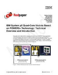 IBM System P5 Quad-Core Module Based on POWER5+ Technology: Technical Overview and Introduction