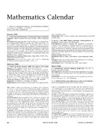 Mathematics Calendar