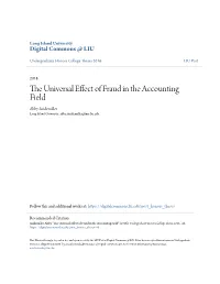 The Universal Effect of Fraud in the Accounting Field