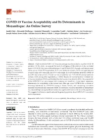 COVID-19 Vaccine Acceptability and Its Determinants in Mozambique: an Online Survey