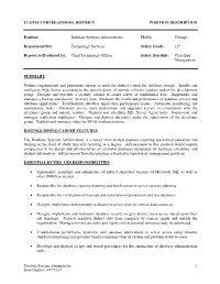 Database Systems Administrator FLSA: Exempt