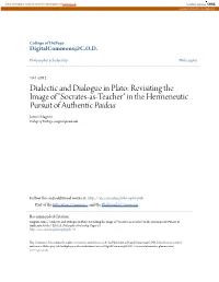 Dialectic and Dialogue in Plato