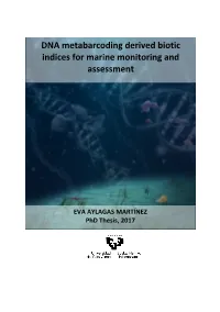 DNA Metabarcoding Derived Biotic Indices for Marine Monitoring and Assessment