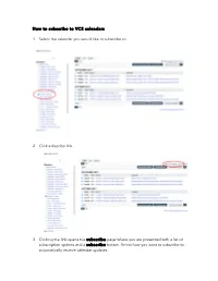 How to Subscribe to the VCS Online Calendar