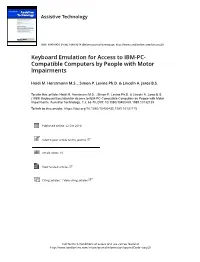 Keyboard Emulation for Access to IBM-PC- Compatible Computers by People with Motor Impairments