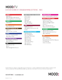 Programming Options – Nbc