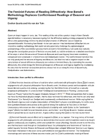 The Feminist Futures of Reading Diffractively: How Barad's Methodology Replaces Conflict-Based Readings of Beauvoir and Irigaray