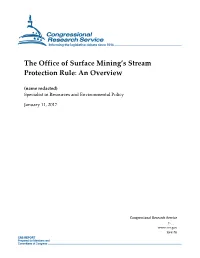 The Office of Surface Mining's Stream Protection Rule: an Overview