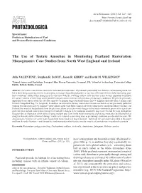 The Use of Testate Amoebae in Monitoring Peatland Restoration Management: Case Studies from North West England and Ireland