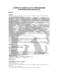 Third Degree Atrioventricular Block
