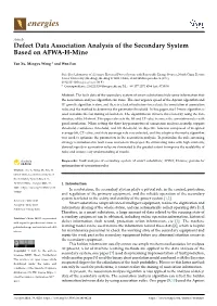 Defect Data Association Analysis of the Secondary System Based on AFWA-H-Mine