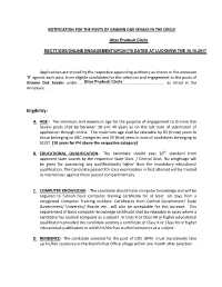 Notification for the Posts of Gramin Dak Sevaks in the Circle