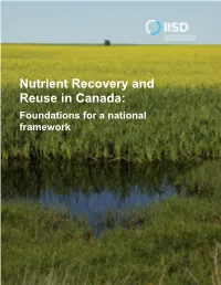 Nutrient Recovery and Reuse in Canada: Foundations for a National Framework