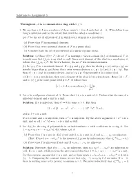 Solutions to Assignment 5