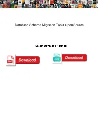 Database Schema Migration Tools Open Source