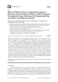 Effect of Different Direct Compaction Grades of Mannitol on the Storage