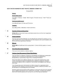 Minutes Document for East Devon Highways and Traffic Orders