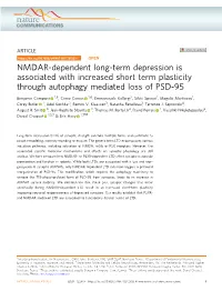 NMDAR-Dependent Long-Term Depression Is Associated with Increased Short Term Plasticity Through Autophagy Mediated Loss of PSD-95