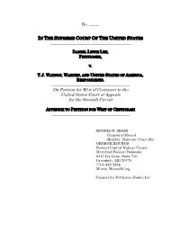 On Petition for Writ of Certiorari to the United States Court of Appeals for the Seventh Circuit ______APPENDIX to PETITION for WRIT of CERTIORARI ______