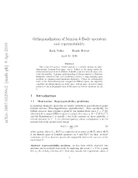 Orthogonalization of Fermion K-Body Operators and Representability