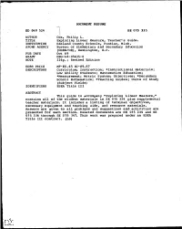 Teaching Guides; Units of Study (Subject Fields) IDENTIFIERS ESEA Title III
