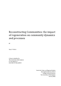 The Impact of Regeneration on Community Dynamics and Processes
