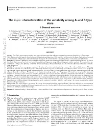 The Kepler Characterization of the Variability Among A- and F-Type Stars