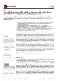 Use of Ceftaroline in Hospitalized Patients with and Without COVID-19: a Descriptive Cross-Sectional Study