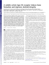 A Soluble Activin Type IIA Receptor Induces Bone Formation and Improves Skeletal Integrity