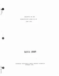 Analysis of Low Productivity Lines As of June 1981