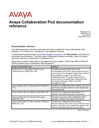 Avaya Collaboration Pod Documentation Reference